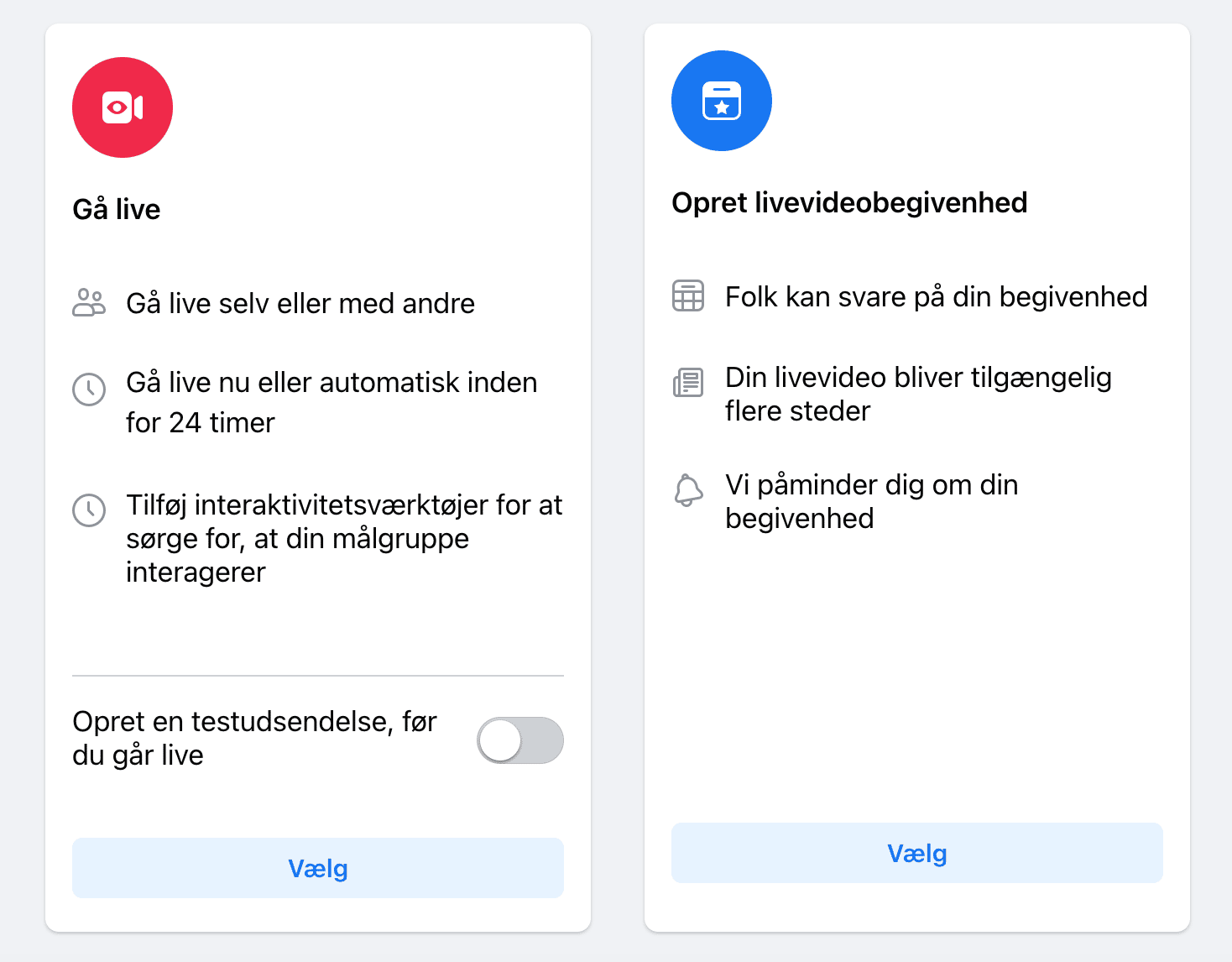 Facebook gå live