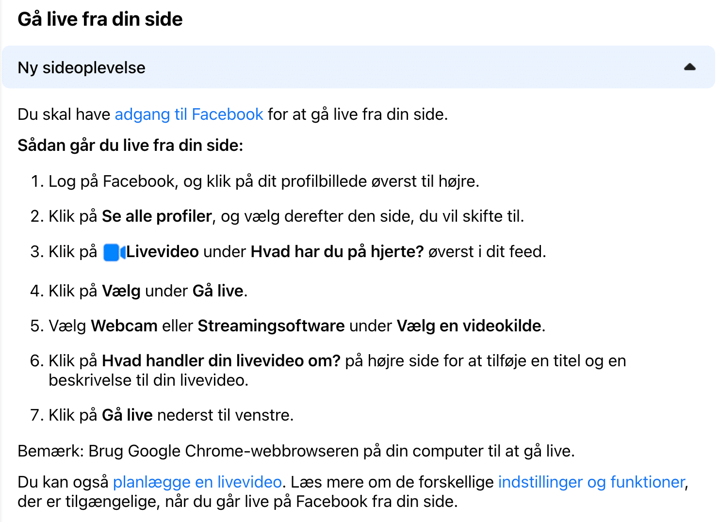 Læs Facebooks guide til at gå live